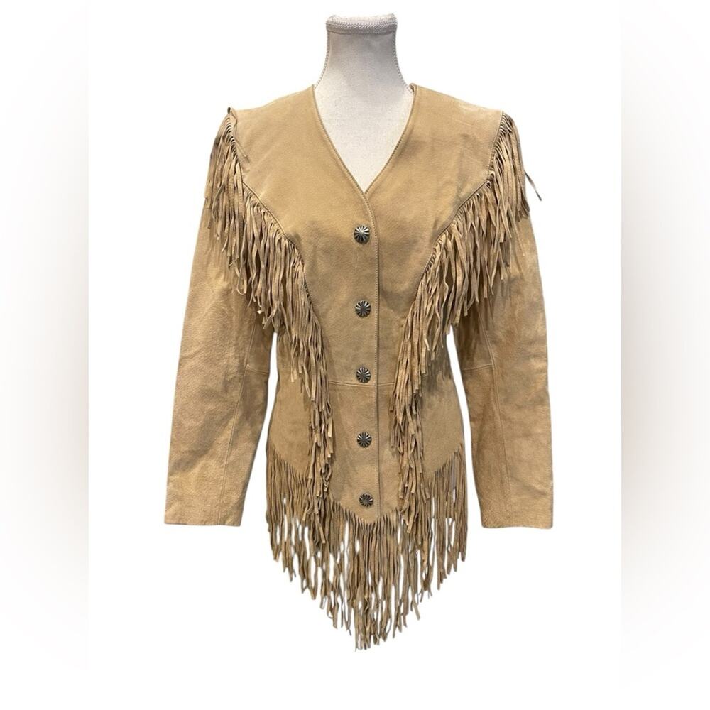 Cripple Creek Suede Jacket Ghost Rider Fringe Buckskin Ladies Small